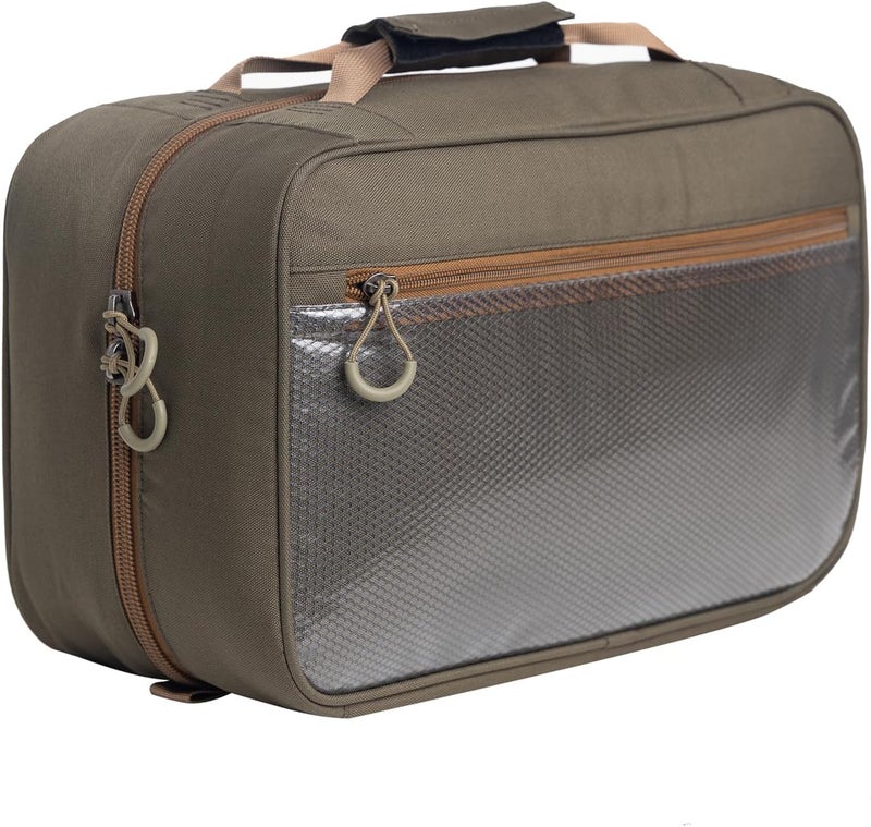 Raprance Professional Fly Tying Travel Case, 4 Clear Pockets and Padded Tool Storage Caddy Hold Fly Tying Vise,Tool Kit,Materials (Brown Olive) - Image 2